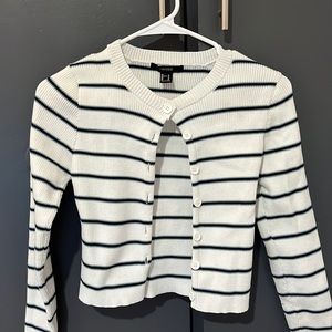 F21 Short Cardigan with Stripes Size M